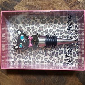 Betsey Johnson cat wine stopper